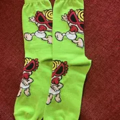 ヒステリックミニ　ヒスミニ 蛍光グリーン キャラクターソックス