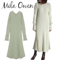 専用　両Vカフスデザイン　リブ　フレアワンピース　ニットワンピース