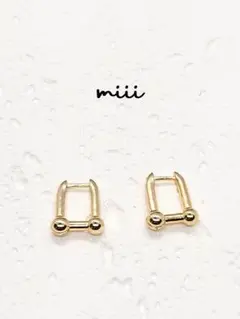 高級感14kgf刻印ワンタッチ式フープピアス✨アレルギー対応！ 男女兼用★