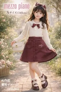 mezzo piano メゾピアノ スカート S 140 ボルドー 台形 キッズ