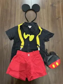 美品　キッズなりきりミッキーセット　耳、バック付き