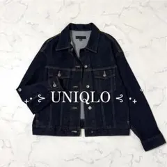 【 UNIQLO 】 デニムオーバーサイズジャケット Gジャン ネイビー M