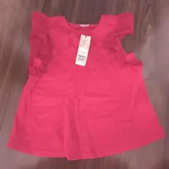 ピンク フリル 半袖トップス プティマイン