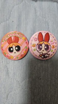 パワーパフガールズ 刺繍缶バッジ ブロッサム 2個セット