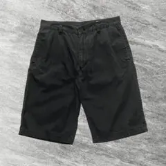 チノハーフパンツ メンズ ウェエスト76 ブラック 黒 ショートパンツ 褪色ありのサムネイル