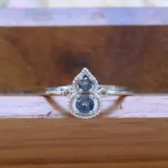 【知的な輝き・一点物】天然 ロンドンブルートパーズ リング フリーサイズ