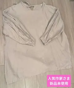 ★新品未使用★　ブラウス　人気作家　チュニック　モーヴ くすみ色　ハンドメイド
