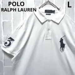 ポロ ラルフローレン 半袖 ポロシャツ ビッグポニー 刺繍ロゴ L 鹿の子