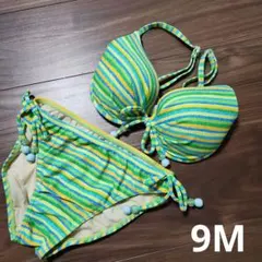レディース水着　ストライプ トライアングルビキニ 9M　日本製