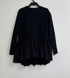 ツルバイマリコオイカワ Eloise レース ペプラム フリル トップス 36