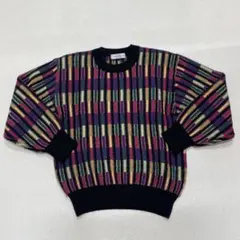 USED 80's 90's オールド ウールニット セーター 総柄