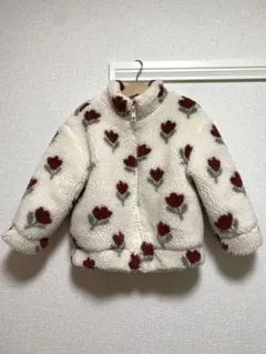 ZARA kids チューリップ 花柄 ボア　フリースジャケット 110cm