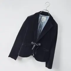 ✨クミキョク✨別珍　スーツ　ジャケット　ブラック　ベロア　2 M コットン