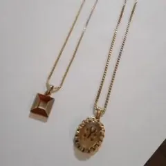 バタフライモチーフ ネックレス ゴールド 2点セット ヴィンテージアクセサリー