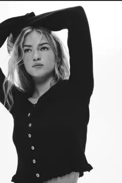 H&M　フリルトリムカーディガン　ブラック　XS