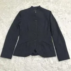ラルフローレン RALPH LAURENノーカラージャケット M ヘリンボーンのサムネイル