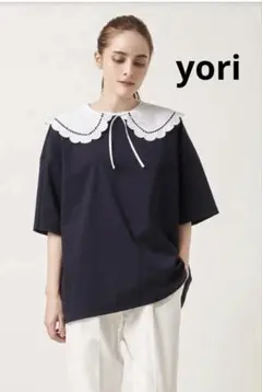 フロッキードット丸襟Tee yori ヨリ フロッキードット丸襟Tee – yori shirocon