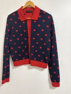 ZARA ハート柄ショート丈カーディガン M可愛い