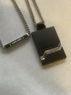 DIESEL ブラック プレート ペンダントのサムネイル