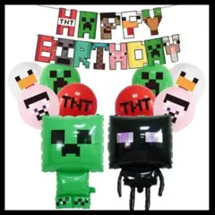 マインクラフトバルーン　誕生日バルーン