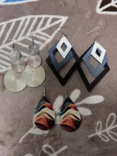 大ぶりピアスセット 3点