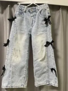 リボン付き デニムパンツ 女の子　shein