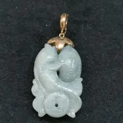 中古 和田玉 河磨玉風 太陽神彫刻 佩玉 中国古玉風装身具 CL0006