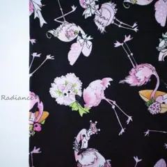SALE79.☆フラミンゴ☆USAコットン☆シーチングはぎれ布生地 黒