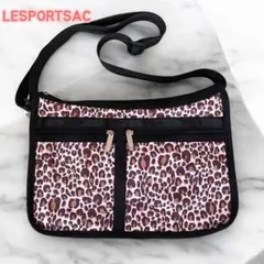 美品 レスポートサック レオパード アニマル柄 ショルダーバッグ ブラウン