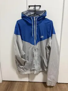 90s銀タグNIKE SKYLON ハーフジップナイロンジャケット刺繍L日本製