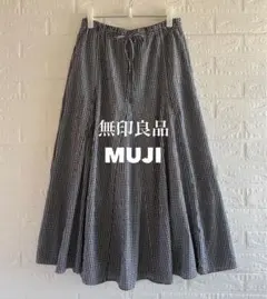 無印良品｜強撚ボイル マキシスカート チェック柄のサムネイル