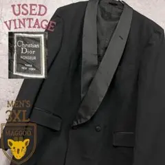 US古着【クリスチャンディオール テーラードタキシードジャケット】メンズ3XL