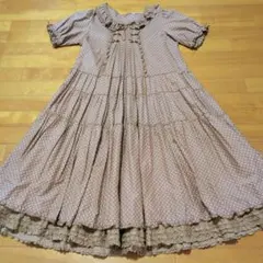 【試着のみ】ピンクハウス ストライプ タブリエ風 ゆったりワンピース/2022 試着のみ】ピンクハウス ストライプ タブリエ風 ゆったりワンピース