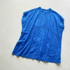 25SS/未使用近】マーブルシュッド 灯台 ストリングシャツ ブルー F