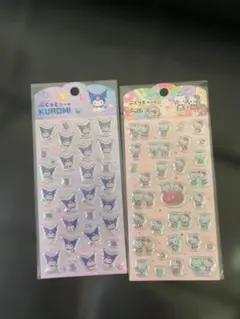Kuromi Hello Kitty シール 2シート　ぷくっと　シール