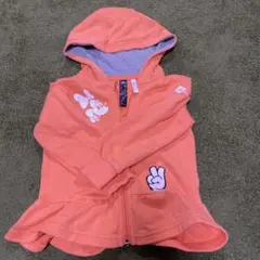 adidas パーカーオレンジ　ディズニーDisneyコラボ　ミニー　80サイズ