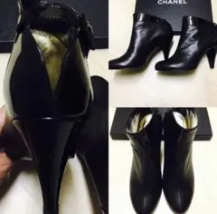美品 CHANEL シャネル ブラック ショートブーツ ブーティのサムネイル
