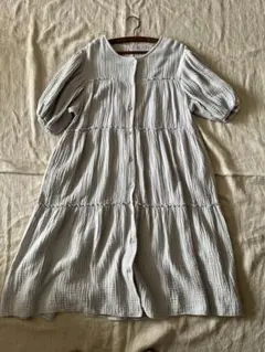 ジェラートピケ　マタニティ　ガーゼ地　ワンピース　ティアード