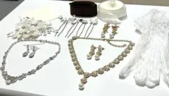 結婚式　ウェディング　アクセサリー　ネックレス　ピアス　ベール　グローブ