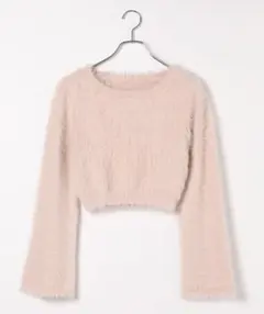 Heather シャギーニット 長袖 クロップド丈