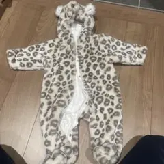 nextbaby ヒョウ柄 フード付きロンパース モコモコ