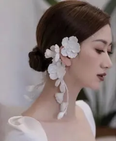 ウェディング　結婚式　髪飾り　耳飾り　イヤーカフ　イヤリング　ヘッドドレス