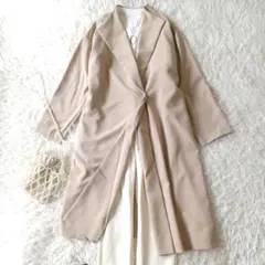 アーバンリサーチドアーズ ダブルクロスガウンコート　ノーカラーコート　ベージュ