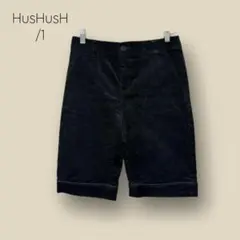 1816 【HusHusH】　ハーフパンツ　ブラック　コーデュロイ　1