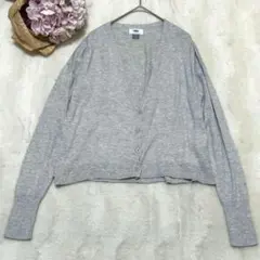 美品【OLD NAVY】ニットカーディガン　フリーサイズ　グレー　綿　トップス