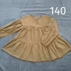 トップス フレアデザイン チュニック 長袖 カットソー 女の子 140