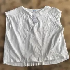 組曲ホワイト 半袖 Tシャツ コットン100% ギャザー付き6サイズ新品未使用のサムネイル