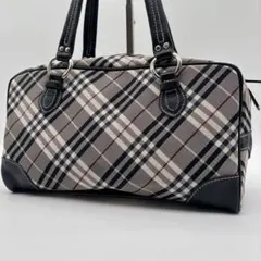 バーバリーブルーレーベル ミニボストン ノバチェック レザー ナイロン