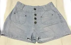ハイウエストデニムショートパンツ