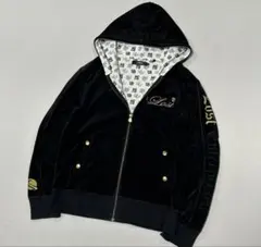 00s LOST ベロア ジップパーカー ラメ ゴールド 刺繍 お兄系